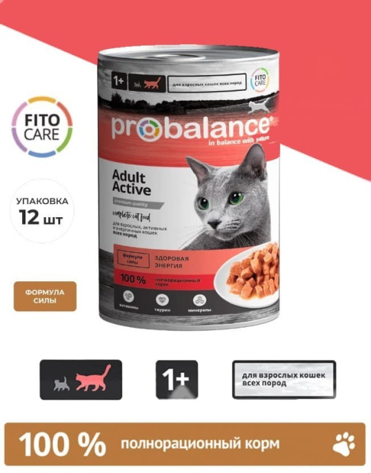 Влажный корм для кошек ProBalance Active Cat (курица) (415 гр.)