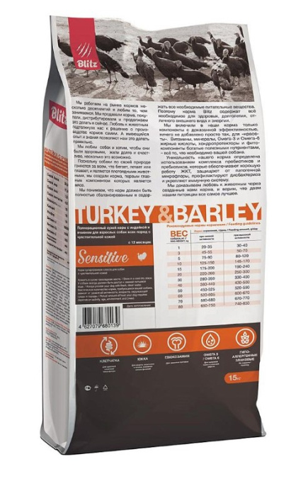 Сухой корм для собак Blitz Holistic Adult Light & Fit (индейка, лосось) (1.8 кг)