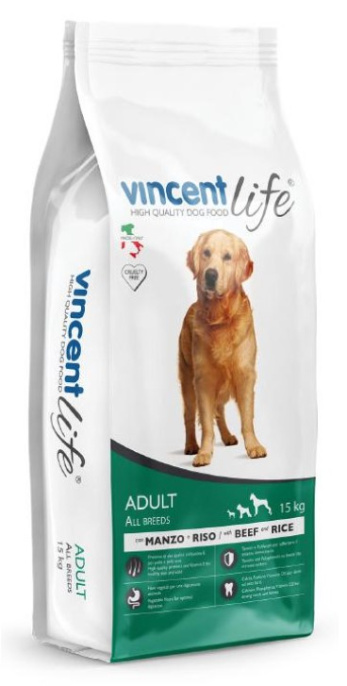 Сухой корм для собак Vincent Adult All Breed (говядина, рис) (15 кг)