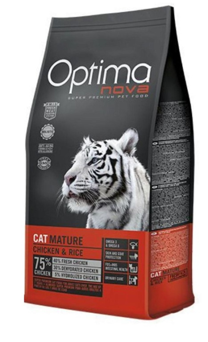 Сухой корм для кошек Optima Nova Cat Mature (курица, рис) (8 кг)