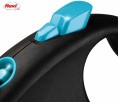 Поводок-рулетка Flexi BLACK DESIGN лента, синий (S,15кг/5м)