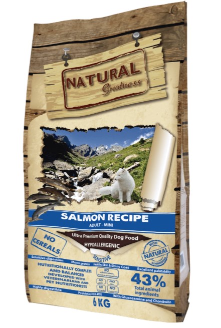 Сухой корм для собак Natural Greatness Salmon Recipe Sensitive Mini  Adult (лосось) (2 кг)
