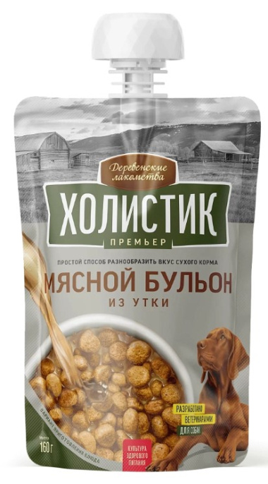 Лакомство для собак Деревенские лакомства Холистик Премьер Мясной бульон (утка) (160 гр)