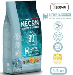 Сухой корм для кошек Necon Natural Wellness Low Fat Sterilized (рыба, криль)