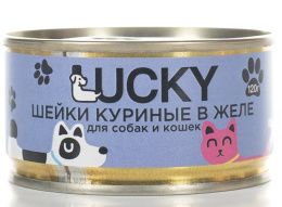 Консервы для кошек и собак Lucky Adult Cat & Dog (куриные шейки)