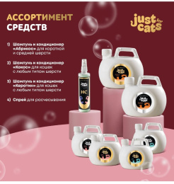 Восстанавливающий шампунь для любого типа шерсти для кошек ISB Just for cats Keratin