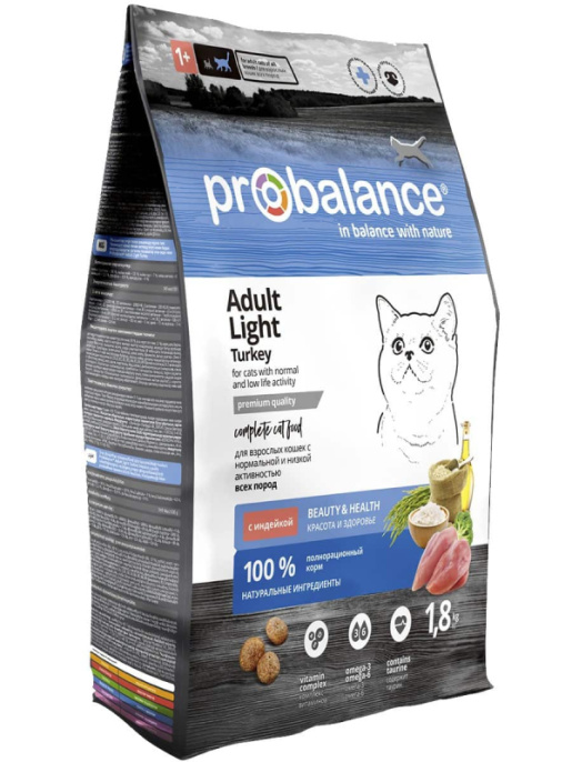 Сухой корм для кошек ProBalance Light Cat (индейка) (1,8 кг)