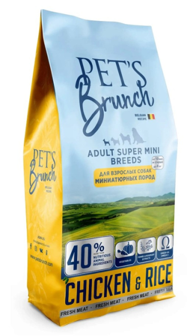 Сухой корм для собак миниатюрных пород Pet's Brunch Adult Super Mini Breeds (курица, рис) (1 кг)