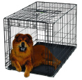 Клетка MidWest Ovation для собак с торцевой вертикально-откидной дверью, черная (111х72х77h см)