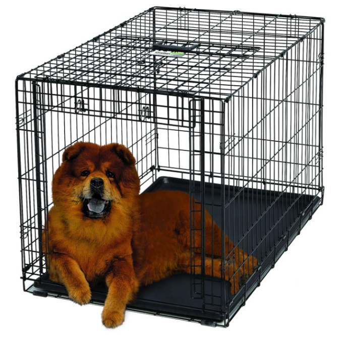 Клетка MidWest Ovation для собак с торцевой вертикально-откидной дверью, черная (111х72х77h см)