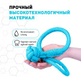 Игрушка для щенков Playology Tough Tug Knot жевательный канат с ароматом арахиса (Голубой)