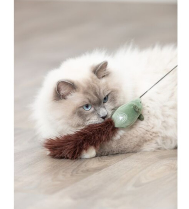 TRIXIE Игрушка для кошек Удочка-дразнилка с плюшевой мышкой, 46 см