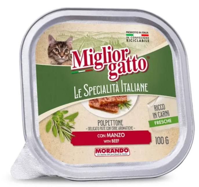 Консервы для кошек Miglior Gatto Паштет Le Specialità Italiane Adult Cat (говядина) (100 гр)