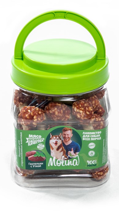 Molina Лакомство для собак Гантельки с уткой (400 г)