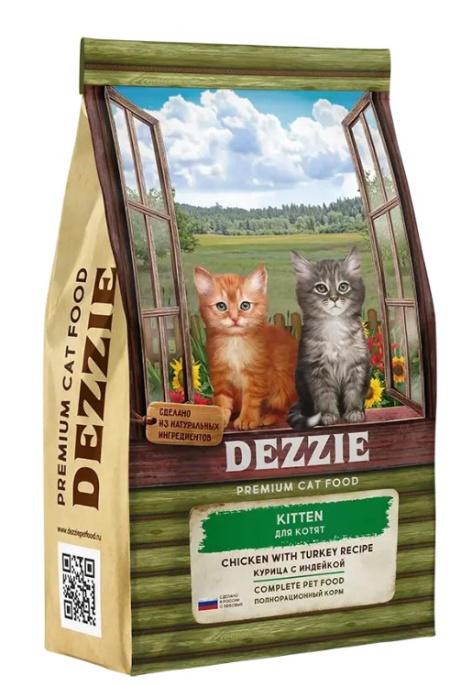 Сухой корм для котят DEZZIE Kitten (курица, индейка) (400 гр)