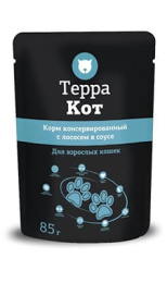 Влажный корм для кошек Терра Кот (лосось в соусе) 26 шт