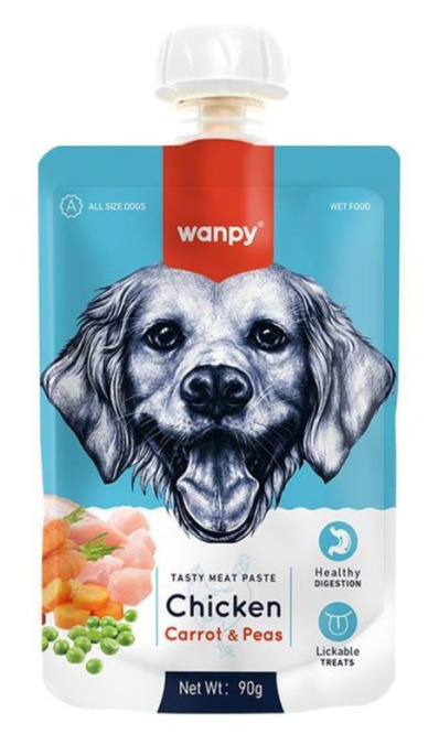 Лакомство для собак Wanpy Dog Мясное пюре из курицы (90 гр)