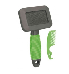 Мягкая щетка-пуходерка + гребешок "TRIXIE" (6288)