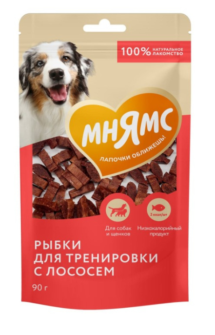 Лакомство тренировочные для собак Мнямс На каждый день "Рыбки" из лосося (90 гр.)