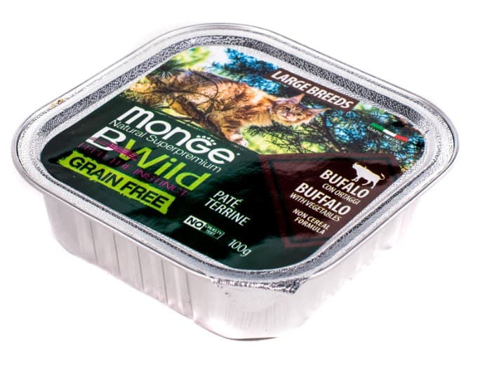 Паштет для кошек Monge Cat BWild GF Large Breeds (буйвол, овощи) (100 гр.)