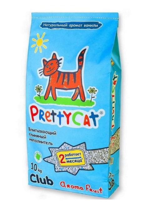 Наполнитель PrettyCat впитывающий глиняный Aroma Fruit с део-кристаллами (2 кг (4 л))