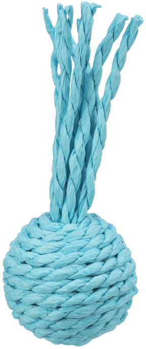 Игрушка для кошки, TRIXIE гремящий мячик на бумажном шнуре (4х11 см)