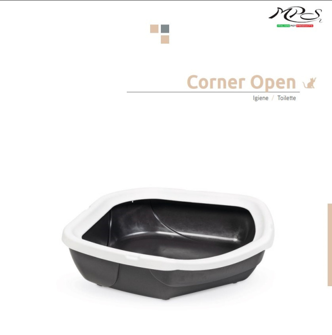 Угловой туалет для кошек CORNER OPEN (52x50x14h см)