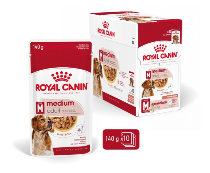 Влажный корм для собак Royal Canin Medium Adult (соус) (140гр.*10 шт)