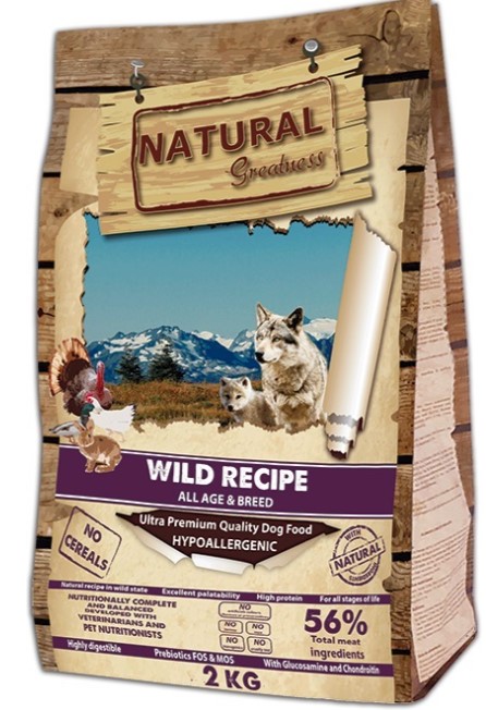 Сухой корм для собак Natural Greatness Wild Recipe All Age (утка, индейка, кролик, курица) (2 кг)