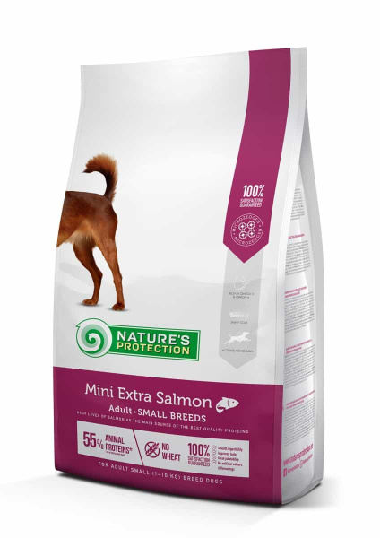Сухой корм для собак Natures Protection MINI EXTRA SALMON (лосось) (2 кг)