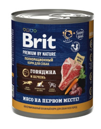 Консервы для собак Brit Premium by Nature Печень и говядина