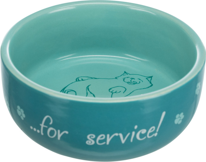 Миска керамическая для кошек TRIXIE с рисунком Chill Cat (0,3л/диам.11см)