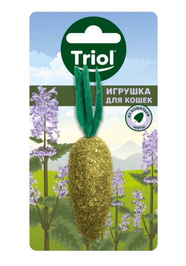 Triol Игрушка для кошек из прессованной кошачьей мяты Морковка NATURAL, 50/90мм