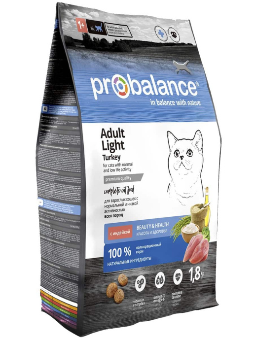 Сухой корм для кошек ProBalance Light Cat (индейка) (1,8 кг)
