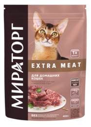 Мираторг Сухой корм для домашних кошек с говядиной Black Angus Extra Meat 