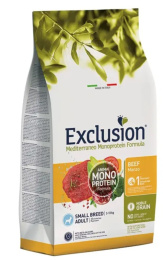 Сухой корм для собак EXCLUSION Monoprotein Noble Grain Adult Small (говядина)
