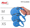Поводок-рулетка Flexi NEW CLASSIC (трос) синий (M, до 20кг/5м)