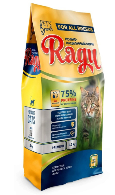 Сухой корм для кошек Pet's Brunch Ragu Adult Cats (1,5 кг)