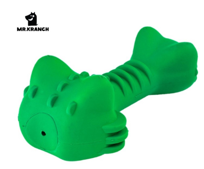 Игрушка для собак Mr.Kranch Крокодил с пищалкой 18 см (Зеленая с ароматом курицы)